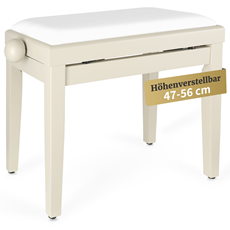 Classic Cantabile Piano Bench White Matte Ash
